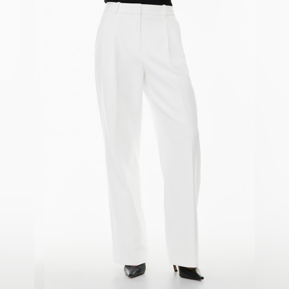 Aritzia Babaton Pleated Pant - White